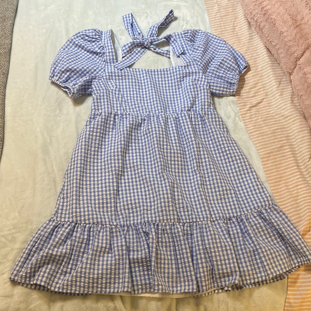 Rue21 Blue and White Gingham Babydoll Dress